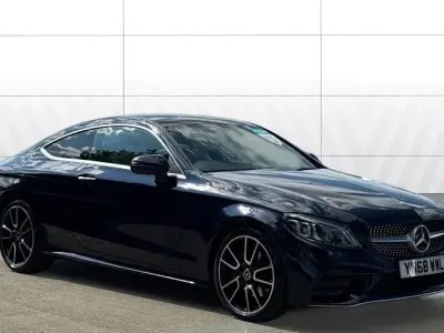 Used Mercedes C220 AMG Line Premium Plus 194 HP (142 kW) 2018 Blue Coupe