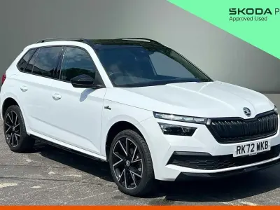 Used Skoda Kamiq Monte Carlo 110 HP (80 kW) 2022 Moon white metallic SUV