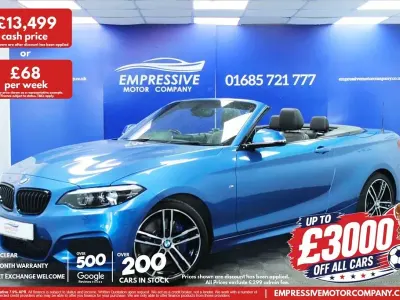 Used BMW 218 M Sport 136 HP (100 kW) 2019 Blue Cabriolet