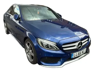 Used Mercedes C220 AMG line 170 HP (125 kW) 2016 Blue Sedan