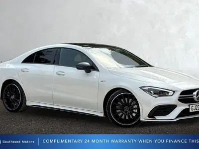 Used Mercedes CLA35 AMG Premium Plus 306 HP (225 kW) 2022 White Coupe