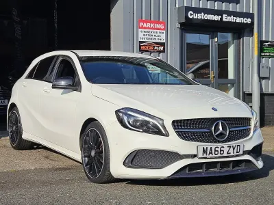 Used Mercedes A200 AMG Line Premium 136 HP (100 kW) 2016 White Hatchback