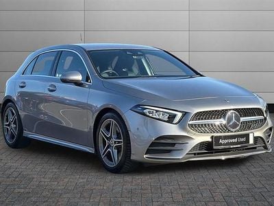 Used Mercedes A250 AMG Line Premium 224 HP (164 kW) 2019 Mojave silver metallic Hatchback