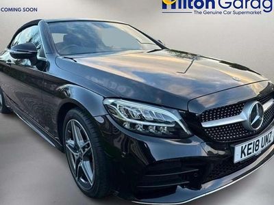 Used Mercedes C200 AMG line 198 HP (145 kW) 2018 Black Cabriolet