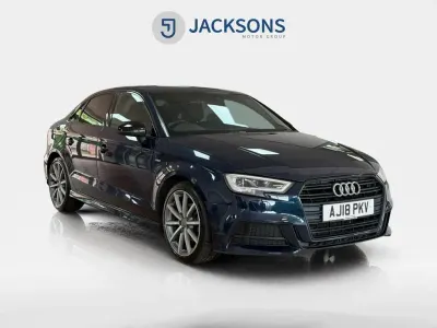 Used Audi A3 Black Edition 150 HP (110 kW) 2018 Blue Sedan