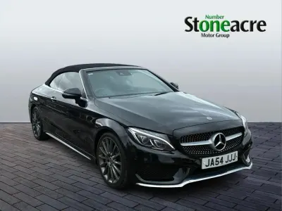 Used Mercedes C200 AMG line 184 HP (135 kW) 2017 Black Cabriolet
