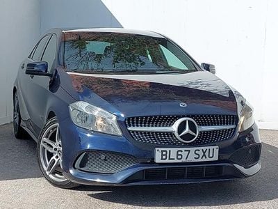 Used Mercedes A180 AMG line 109 HP (80 kW) 2018 Blue Hatchback