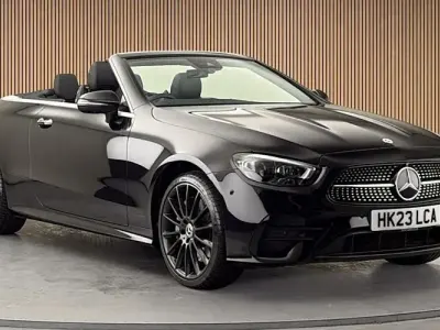 Used Mercedes E400 AMG line 330 HP (242 kW) 2023 Obsidian black Cabriolet
