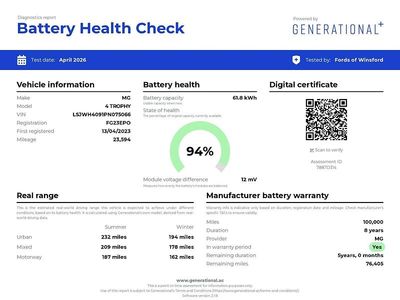 Used MG MG4 EV Trophy 150 kW (204 HP) 2023 Blue Hatchback