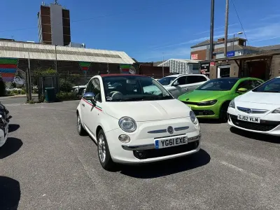 Used Fiat 500 Lounge 85 HP (62 kW) 2011 White Cabriolet