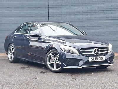 Blue Used 2018 Mercedes C220 AMG line Sedan | £13,298 (Fair price)