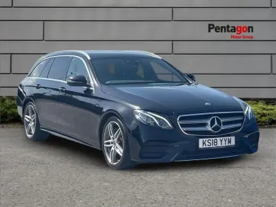 Used Mercedes E220 AMG line 191 HP (140 kW) 2018 Black Estate