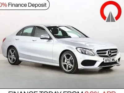 Used Mercedes C220 AMG line 170 HP (125 kW) 2017 Silver Sedan