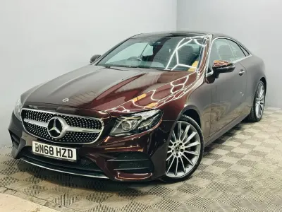 Begagnad Mercedes E350 AMG Line Premium Plus 258 HK (189 kW) 2018 Röd Sportkupé