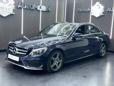 Used Mercedes C220 AMG line 170 HP (125 kW) 2015 Blue Sedan