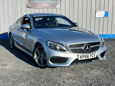 Used Mercedes C220 AMG line 170 HP (125 kW) 2016 Silver Coupe