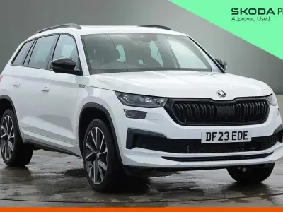 Used Skoda Kodiaq SportLine 196 HP (144 kW) 2023 Moon white metallic SUV