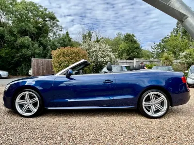 Used Audi A5 Cabriolet S-Line 177 HP (130 kW) 2014 Blue Cabriolet
