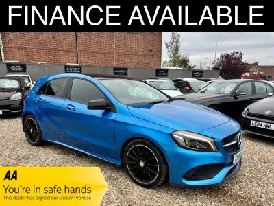 Used Mercedes A200 AMG Line Premium Plus 136 HP (100 kW) 2016 Blue Hatchback