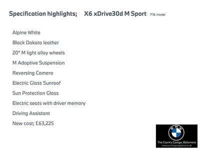 Used BMW X6 M Sport 258 HP (189 kW) 2018 White SUV