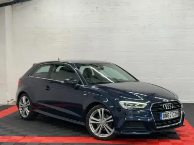 Used Audi A3 S-Line 150 HP (110 kW) 2017 Blue Hatchback