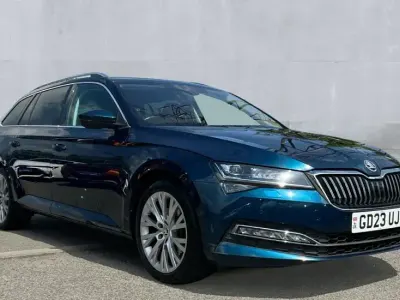 Used Skoda Superb SE L 150 HP (110 kW) 2023 Petrol blue metallic Estate