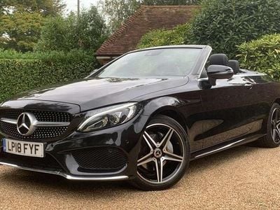Black Used 2018 Mercedes C220 AMG line Cabriolet | £16,495 (Fair price)