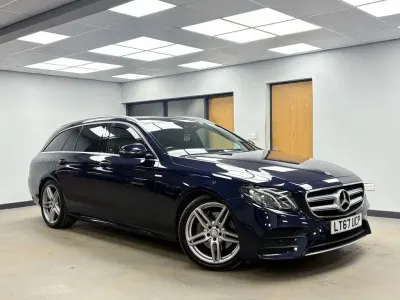Used Mercedes E220 AMG line 194 HP (142 kW) 2017 Blue Estate