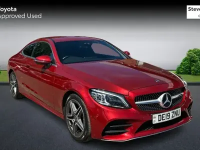 Used Mercedes C220 AMG line 194 HP (142 kW) 2019 Red Coupe