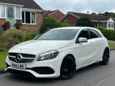 Used Mercedes A200 AMG line 136 HP (100 kW) 2016 White Hatchback