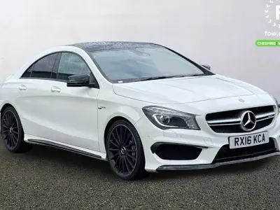 Used Mercedes CLA45 AMG Exclusive 381 HP (280 kW) 2016 White Coupe
