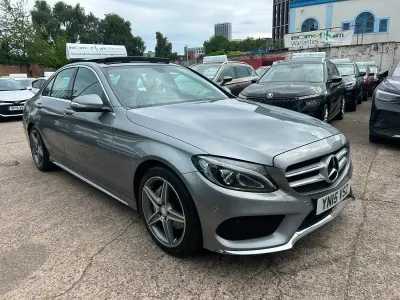 Used Mercedes C220 AMG Line Premium 170 HP (125 kW) 2015 Silver Sedan