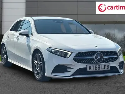 Used Mercedes A180 AMG line 136 HP (100 kW) 2018 White Hatchback