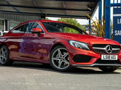 Used Mercedes C200 AMG line 2018 Red Coupe