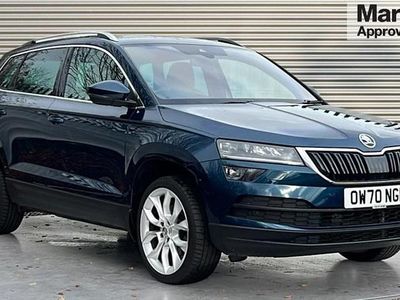 Petrol blue Used 2021 Skoda Karoq SUV | £20,541 (Fair price)