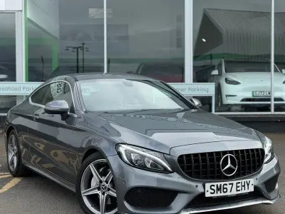 Used Mercedes C220 AMG line 170 HP (125 kW) 2017 Grey Coupe