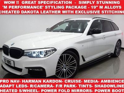 used BMW 520 5 SERIES 2.0 D (190 PS) M SPORT TOURING AUTO ( ULEZ - EURO 6 ) 5DR + NAV + E/HEATED LEATHERS + M PERFORMANCE STYLING PACKAGE + 19 S + HEATED S/WHEEL + CRUIS
