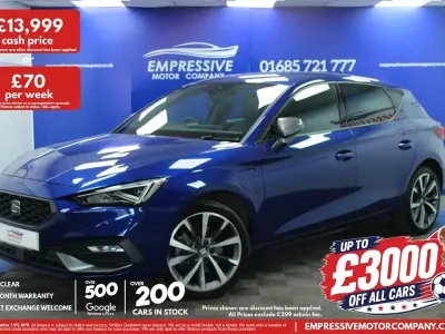 Used Seat Leon FR Sport 204 HP (150 kW) 2021 Blue Hatchback