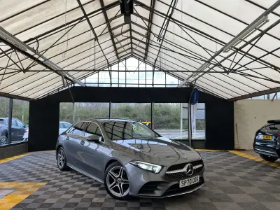 Usado Mercedes A200 AMG line 150 CV (110 kW) 2021 Gris Berlina