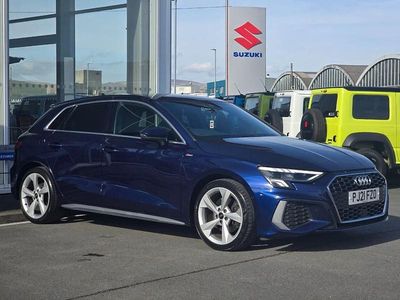 Used Audi A3 S-Line 110 HP (80 kW) 2021 Blue Sedan