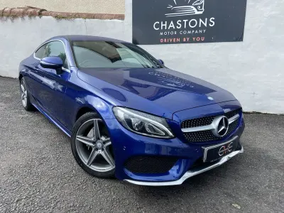 Used Mercedes C220 AMG line 170 HP (125 kW) 2017 Blue Coupe