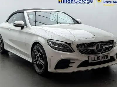 Used Mercedes C200 AMG line 198 HP (145 kW) 2019 White Cabriolet
