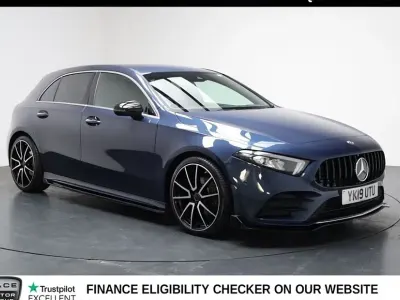 Used Mercedes A200 AMG line 150 HP (110 kW) 2019 Blue Hatchback
