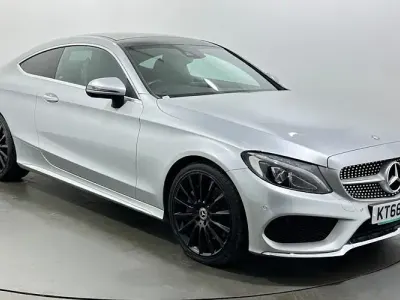 Begagnad Mercedes C250 AMG Line Premium Plus 204 HK (150 kW) 2017 Silver Sportkupé