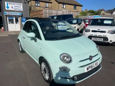 Used Fiat 500 Lounge 69 HP (50 kW) 2016 Green Cabriolet