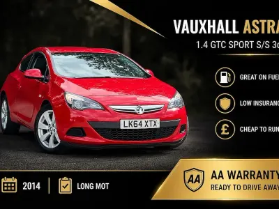 Used Vauxhall Astra GTC Sport 140 HP (102 kW) 2014 Red Coupe