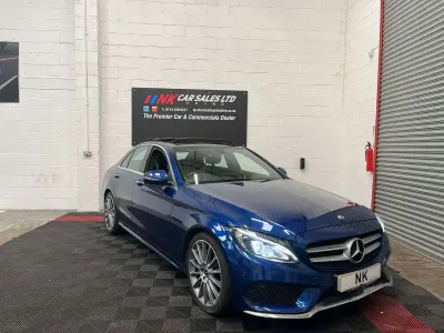Used Mercedes C220 AMG Line Premium 170 HP (125 kW) 2017 Blue Sedan