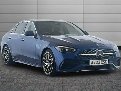 Second-hand Mercedes C300 AMG Line Premium Plus 258 CP (189 kW) 2022 Albastru Berlinǎ