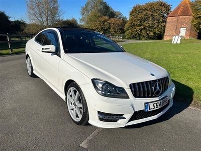 used Mercedes C180 C Class1.6 AMG PREMIUM PLUS COUPE AUTO ONLY 41K FSH PAN ROOF SAT NAV WHITE