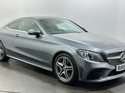 Used Mercedes C300 AMG line 245 HP (180 kW) 2019 Grey Coupe